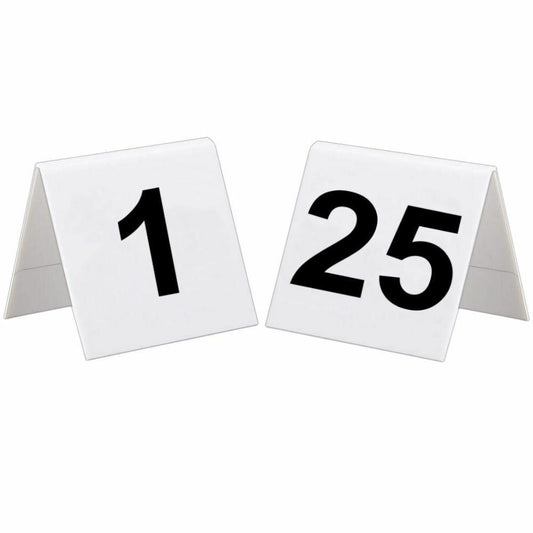 Flexible Double-Sided Table Numbers - 1 to 25