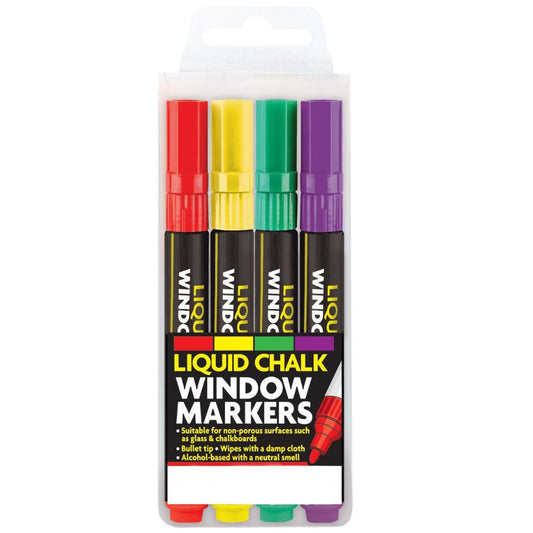 Liquid Chalk Markers Assorted - Pack of 4