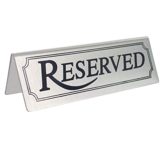 Stainless Steel Reserved Sign - Pack of 10